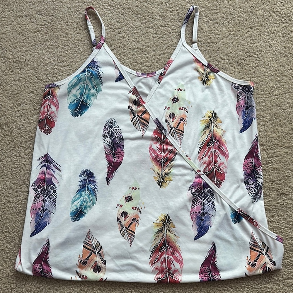 Maurices Asymmetrical Cream Sleeveless Camisole